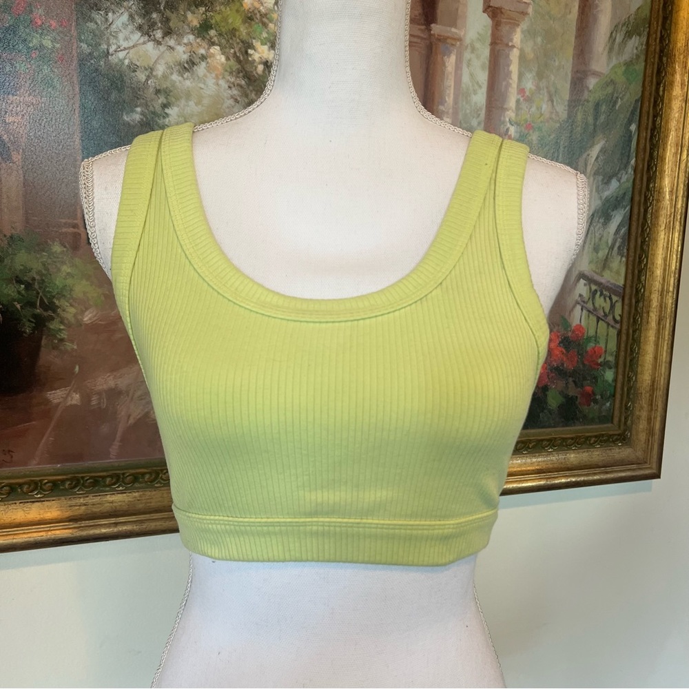 ALO Yoga Lime Green Ribbed Bra